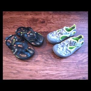Kids flip flops and water shoes bundle